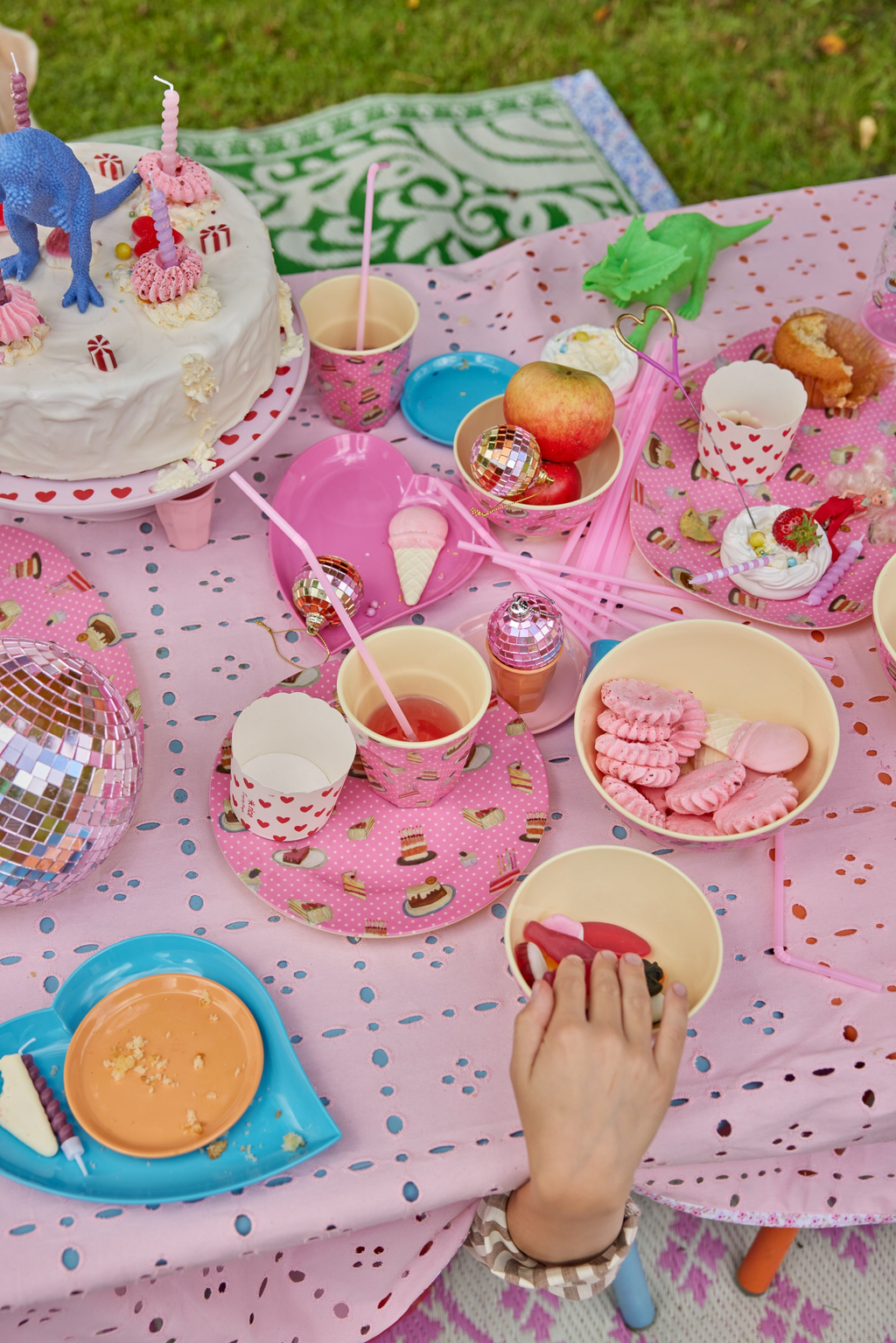 Small Melamine Bowl - Pink - Sweet Cake Print - Rice By Rice