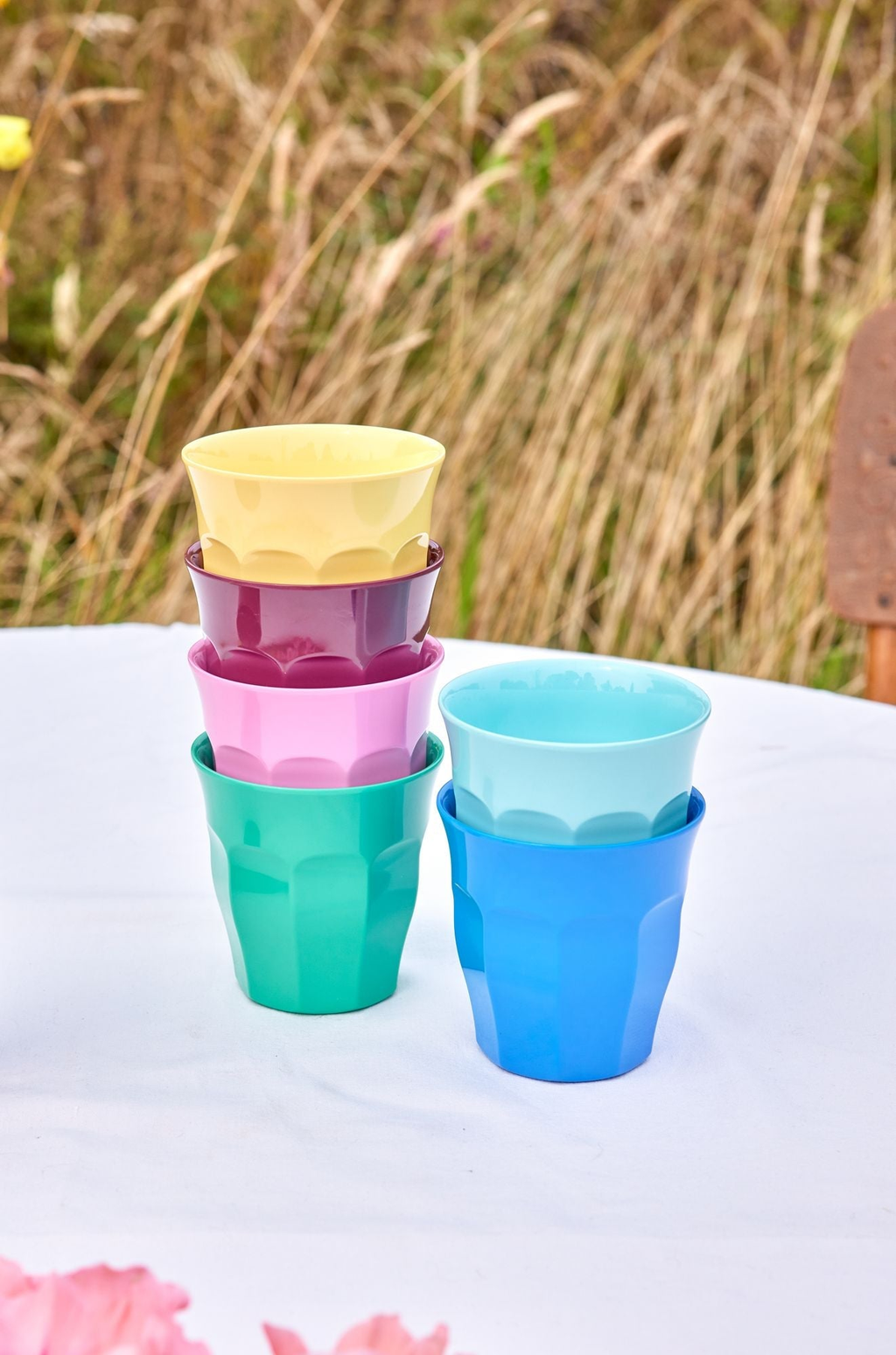 Set of Medium Melamine Cups - Show Your True Colors Set of 6 Cups - Rice By Rice