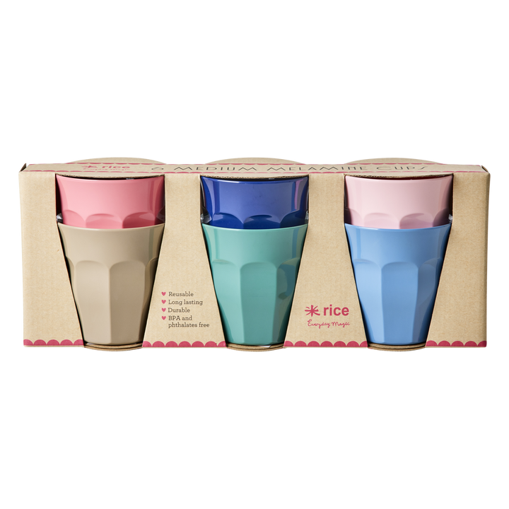 Medium Melamine Cup - A New York Minute Colors Set of 6 cups - Rice By Rice