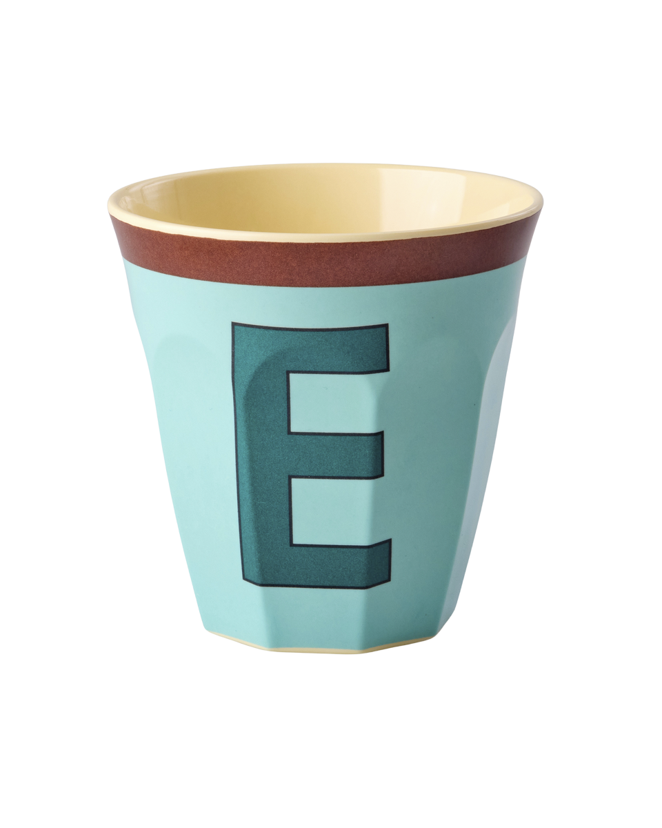 Melamine Cup with the Letter E - Vintage - Mint - Medium - 8.45 oz