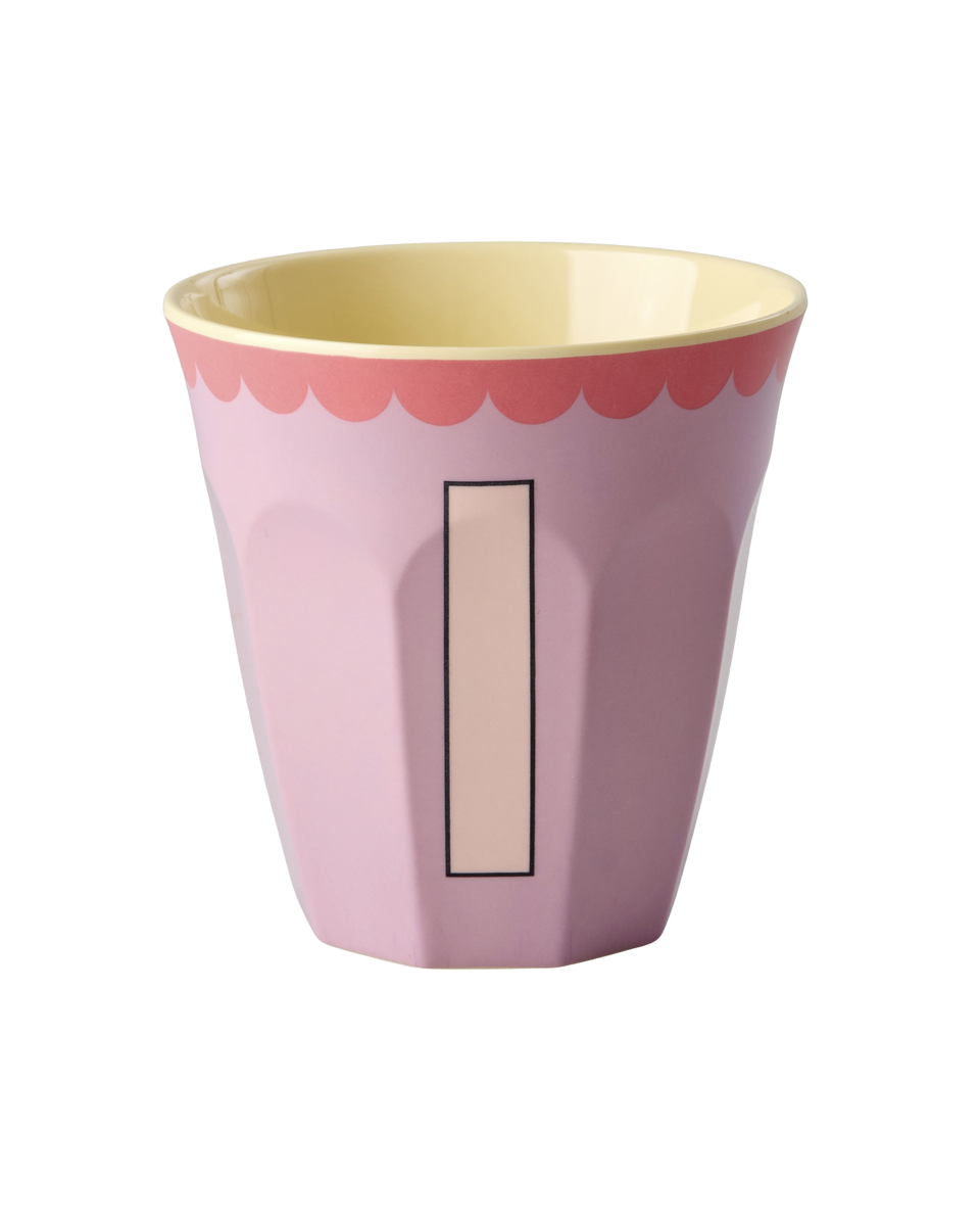Melamine Cup with the Letter I - Vintage - Lavender - Medium - 8.45 oz