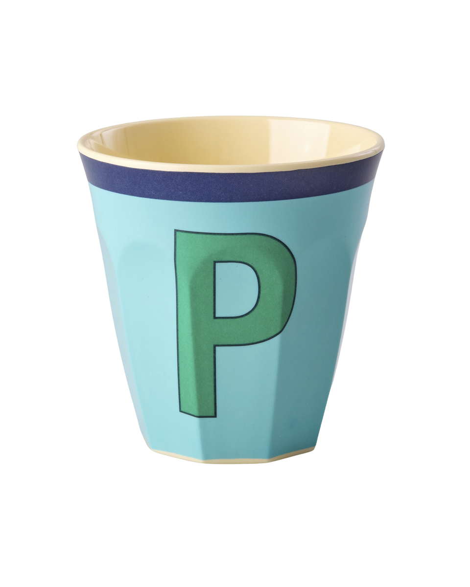 Melamine Cup with the Letter P - Vintage - Mint - Medium - 8.45 oz