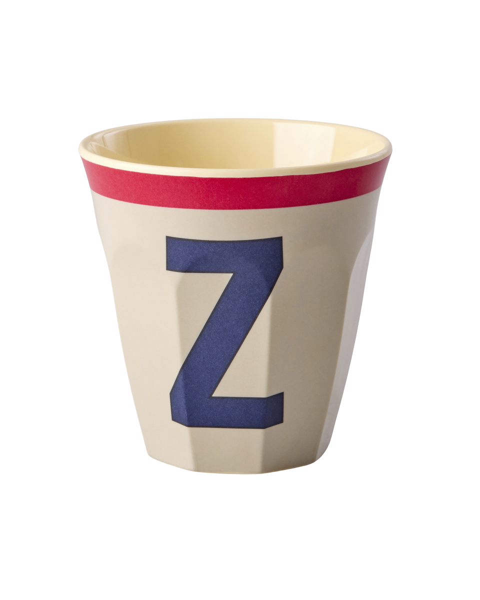 Melamine Cup with the Letter Z - Vintage - Cool Grey - Medium - 8.45 oz