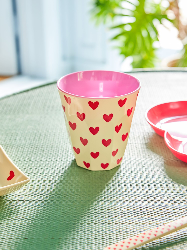 Medium Cup - Darling Hearts Print - Rice By Rice