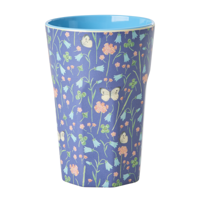 Melamine Tall Cup - Blue - Butterfly Field Print - Rice By Rice