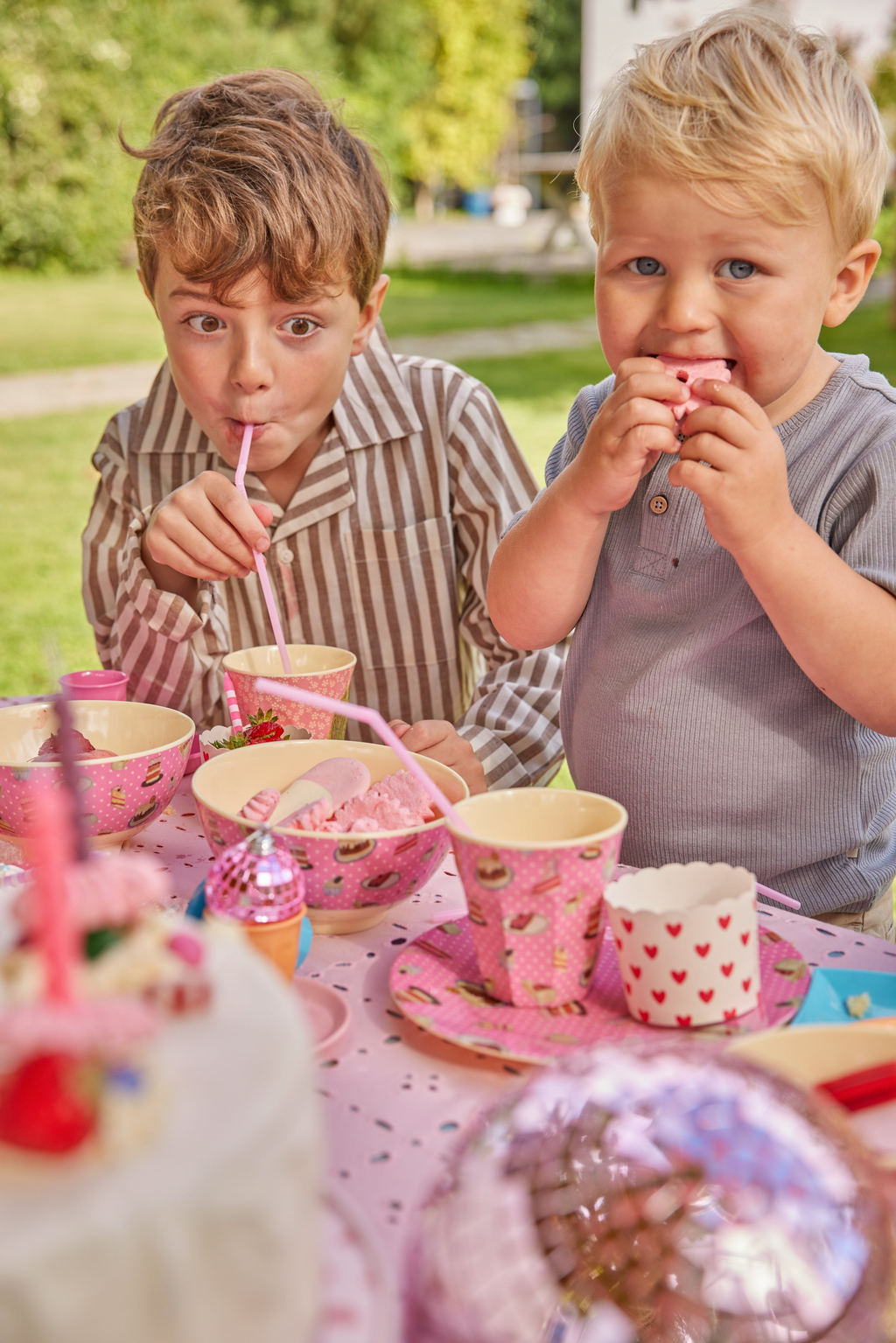 Medium Melamine Cup - Pink - Sweet Cake Print - Rice By Rice