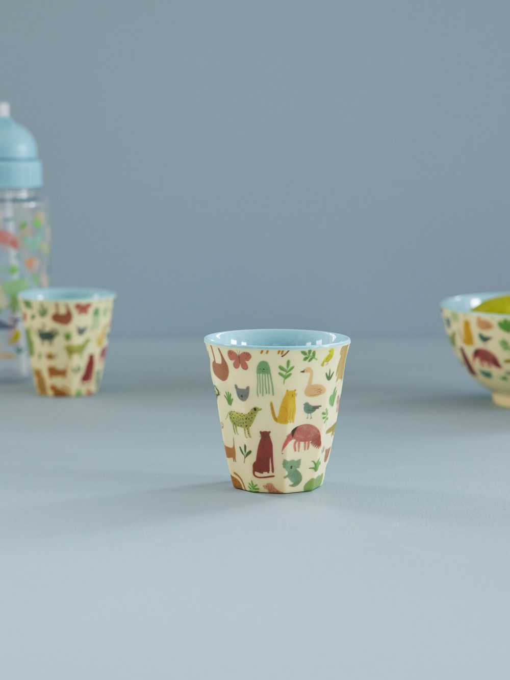 Medium Melamine Cup - Blue - Sweet Jungle Print - Rice By Rice