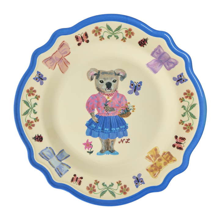 Vintage Dinner Plate - Blue - Nathalie Lété Print - Rice By Rice