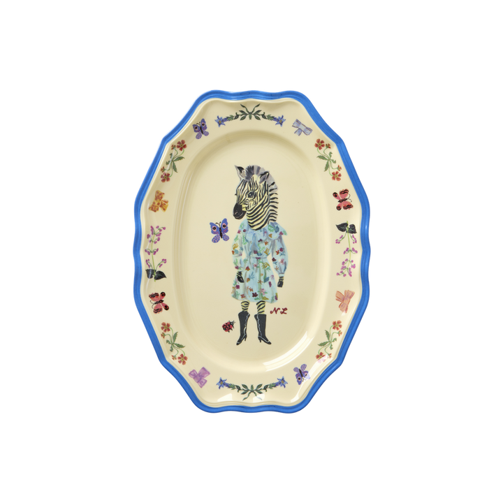 Vintage Serving Dish - Nathalie Lété Print - Blue - Rice By Rice