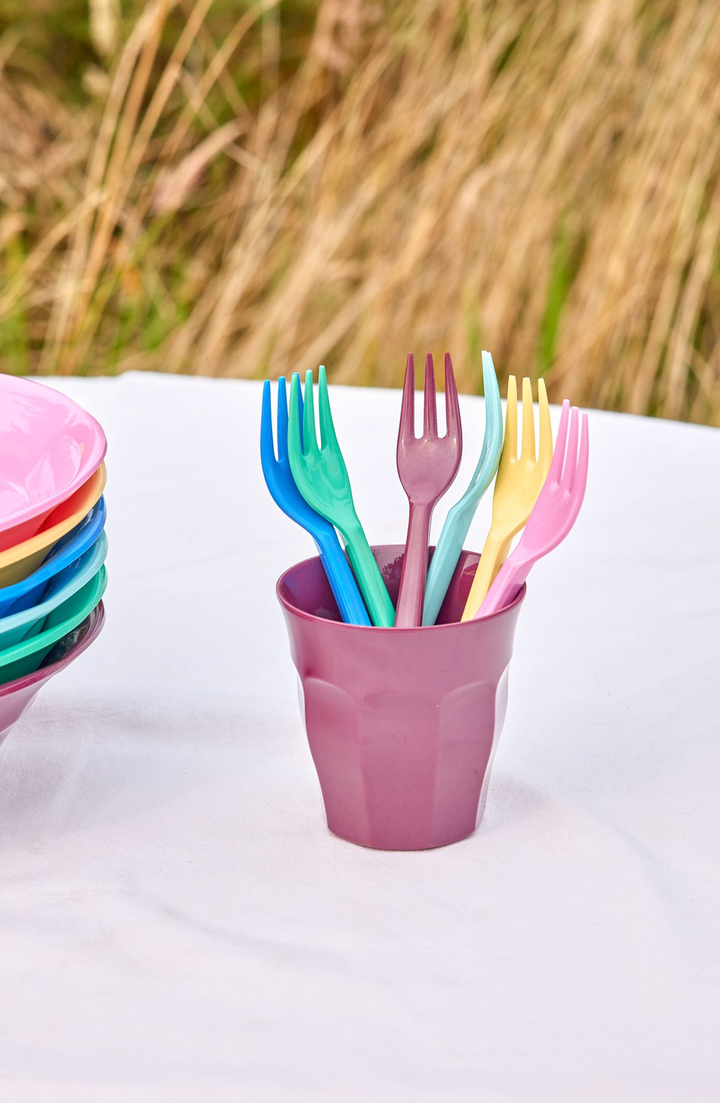 Melamine Cake Forks - Show Your True Colors Set of 6 - Rice By Rice