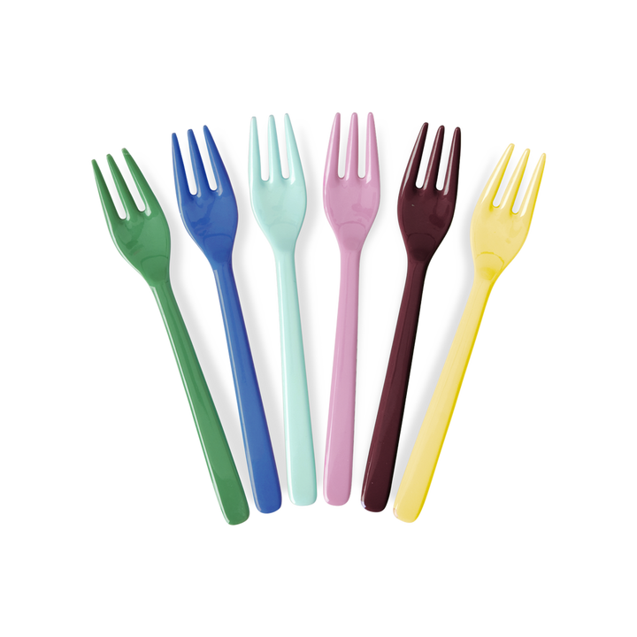 Melamine Cake Forks - Show Your True Colors Set of 6 - Rice By Rice