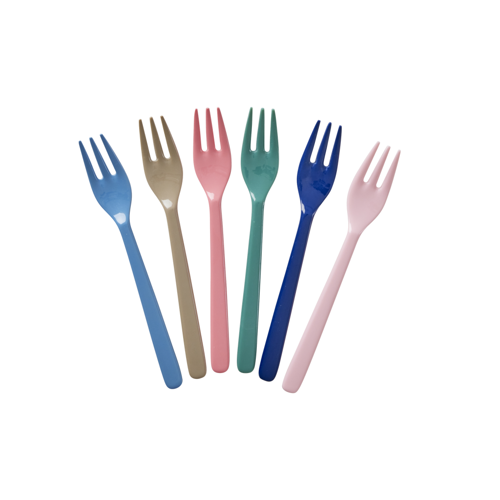 Melamine Cake Forks - A New York Minute Set of 6 - Rice By Rice