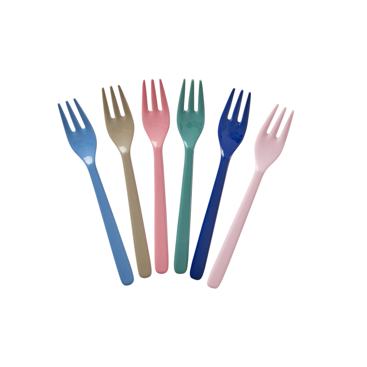 Melamine Cake Forks - A New York Minute Set of 6 - Rice By Rice