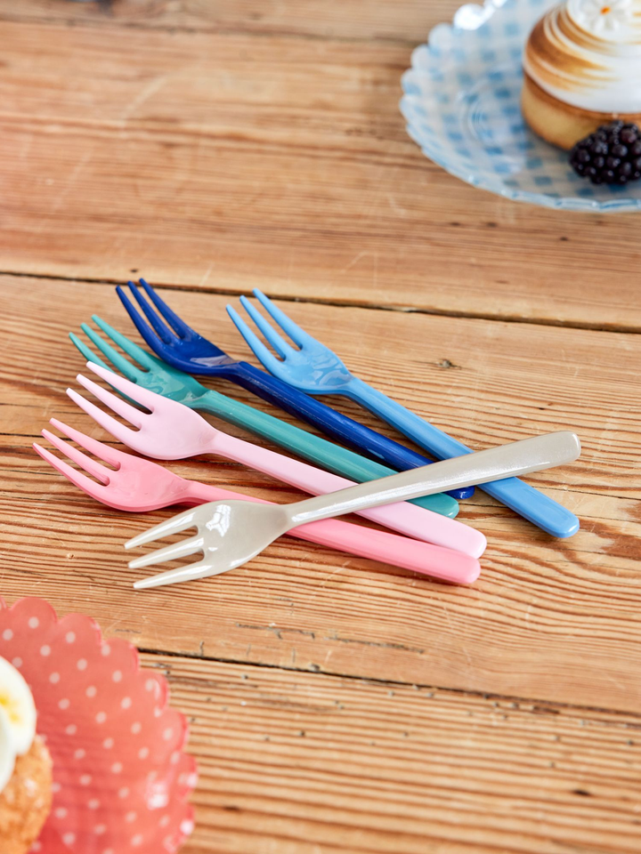 Melamine Cake Forks - A New York Minute Set of 6 - Rice By Rice