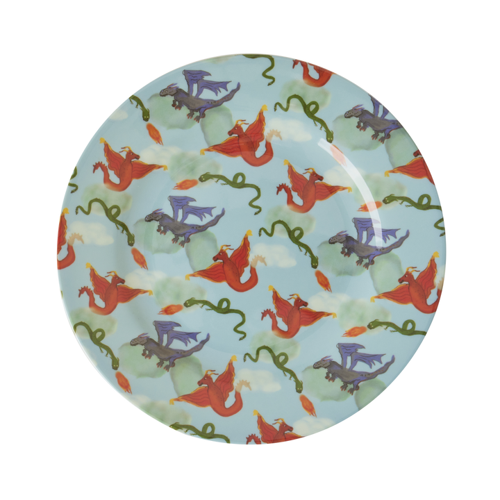 Melamine Kids Lunch Plate | Dragon Print - Rice By Rice