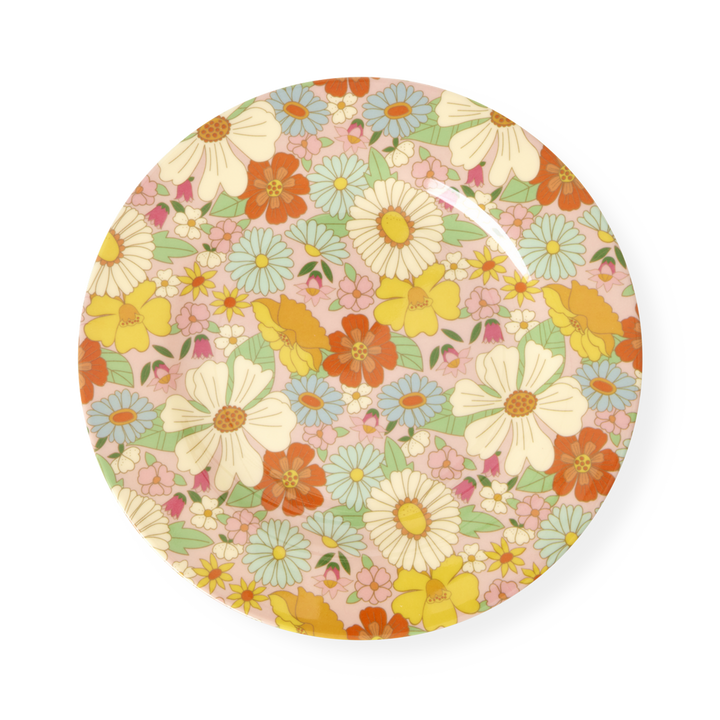 Melamine Kids Lunch Plate | Flower Power Print - Rice By Rice