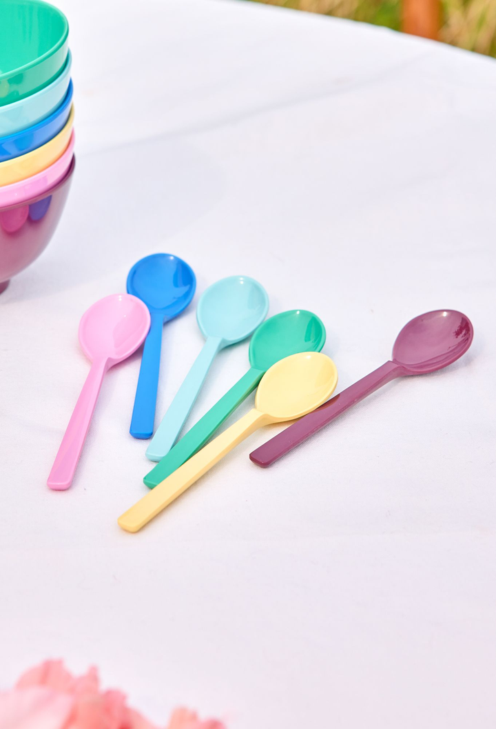 Melamine Teaspoon - Show Your Colors Set of 6 Spoons - Rice By Rice