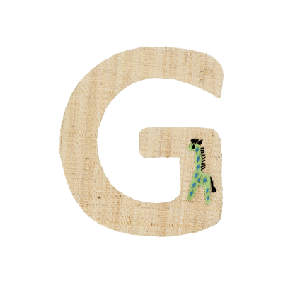 One Raffia Letter Sticker | Boy - G - Rice By Rice