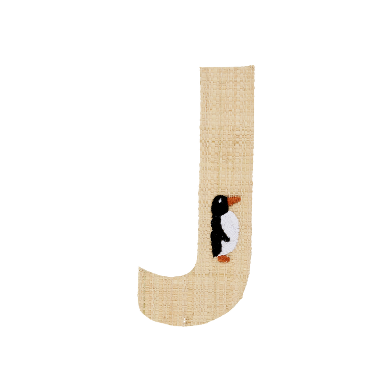 One Raffia Letter Sticker | Boy - J - Rice By Rice
