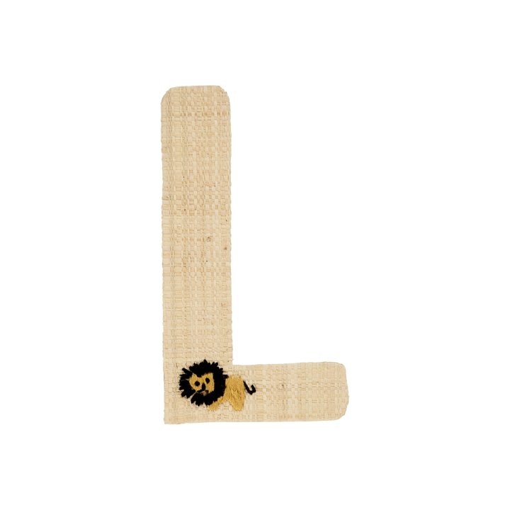 One Raffia Letter Sticker | Boy - L - Rice By Rice