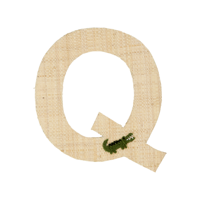 One Raffia Letter Sticker | Boy - Q - Rice By Rice