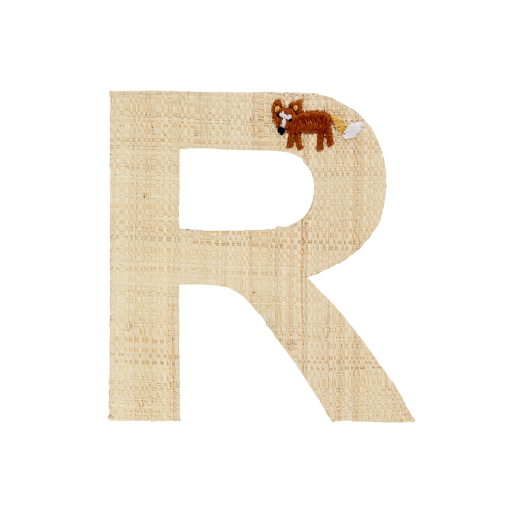 One Raffia Letter Sticker | Boy - R - Rice By Rice