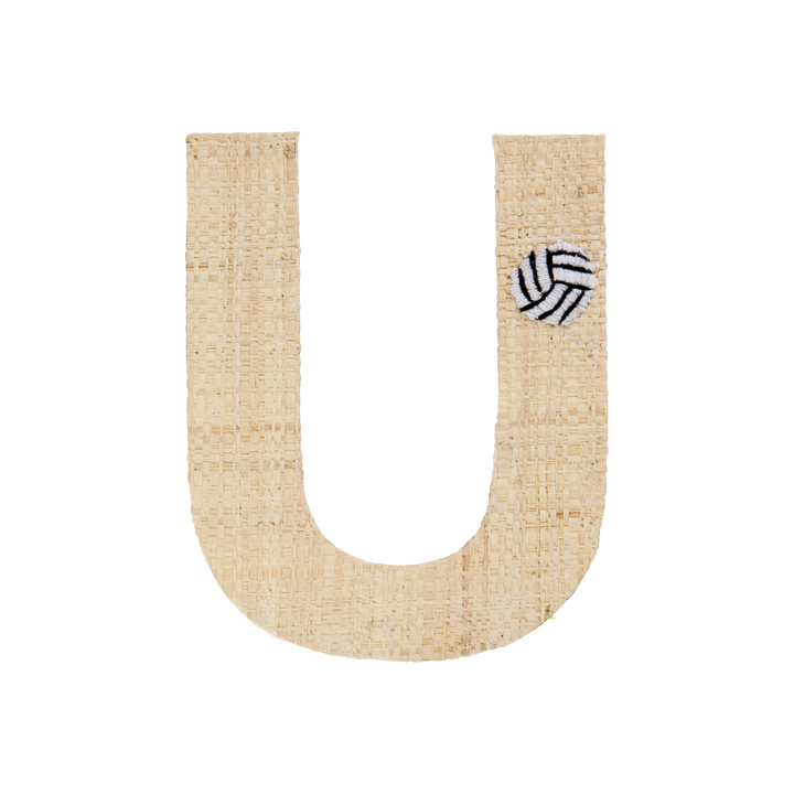 One Raffia Letter Sticker | Boy - U - Rice By Rice