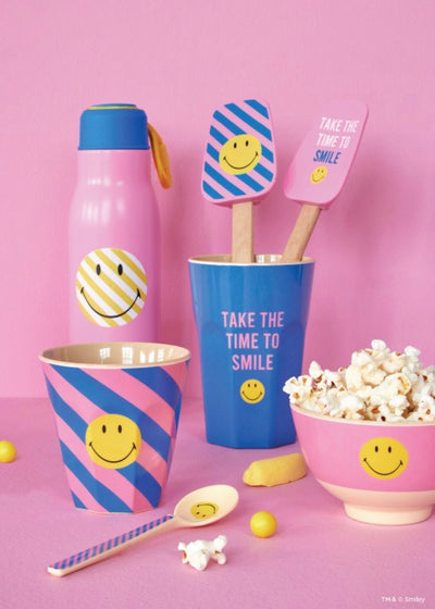 Tall Melamine Cup - Blue - Smiley® - Rice By Rice