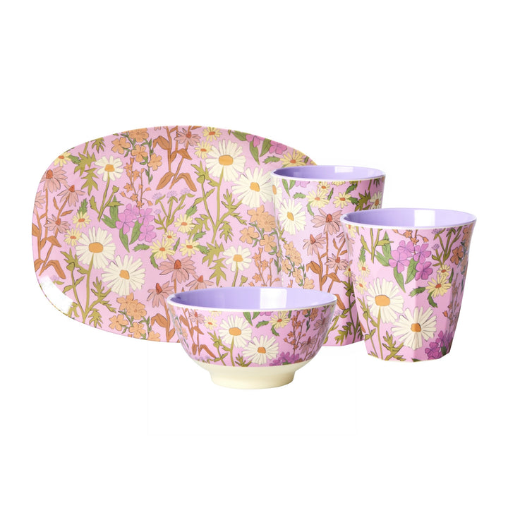 Melamine Tall Cup - Soft Pink - Daisy Dearest Print - Rice By Rice