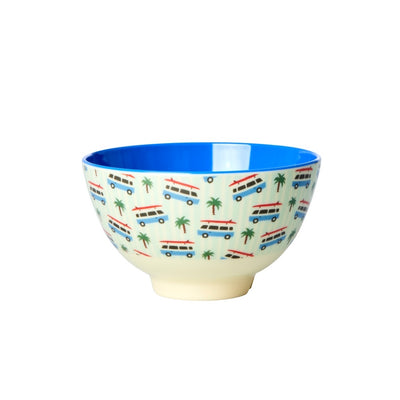 Medium Melamine Bowl - Blue - Car Print - Rice By Rice