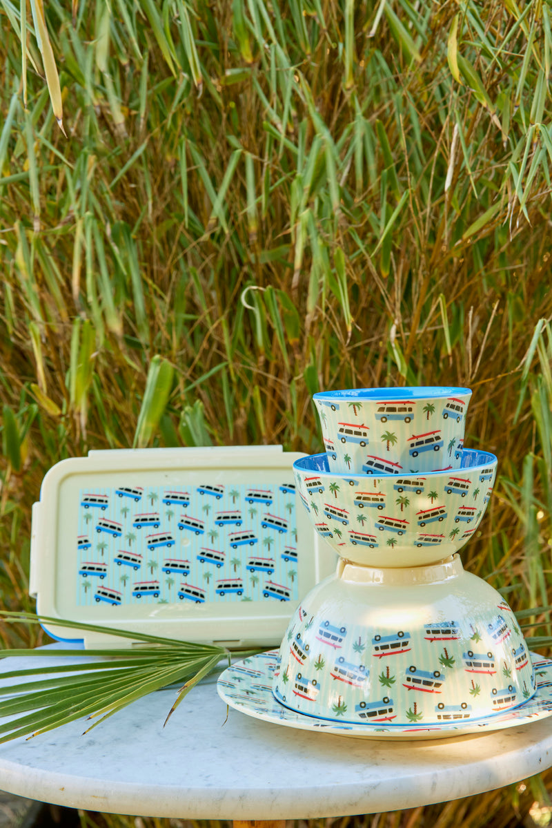 Melamine Tall Cup - Blue - Car Print - Rice By Rice