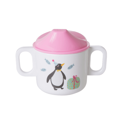 Melamine 2 Handle Baby Cup | Pink Party Animal Print - Rice By Rice