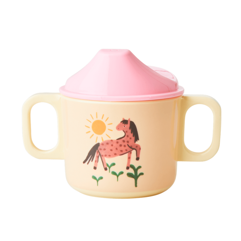 Melamine 2 Handle Baby Cup | Pink Farm - Rice By Rice