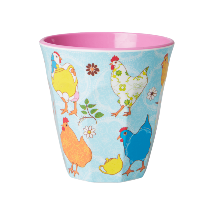 Set of 2 Medium Melamine Cups | Blue Hen - Rice By Rice