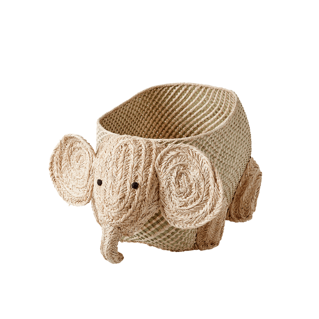 Raffia Elephant Seagrass Storage Basket - Natural - Rice By Rice