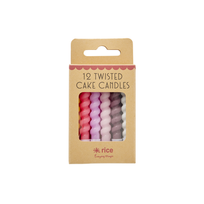 12 Twisted Candles - Soft Pink colors - Rice By Rice