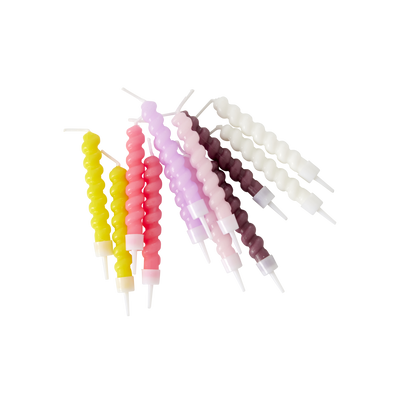 12 Twisted Candles - Soft Pink colors - Rice By Rice