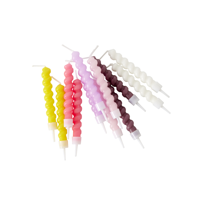 12 Twisted Candles - Soft Pink colors - Rice By Rice