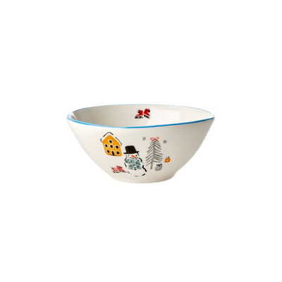 Ceramic Bowl with Snowman Print - Rice By Rice