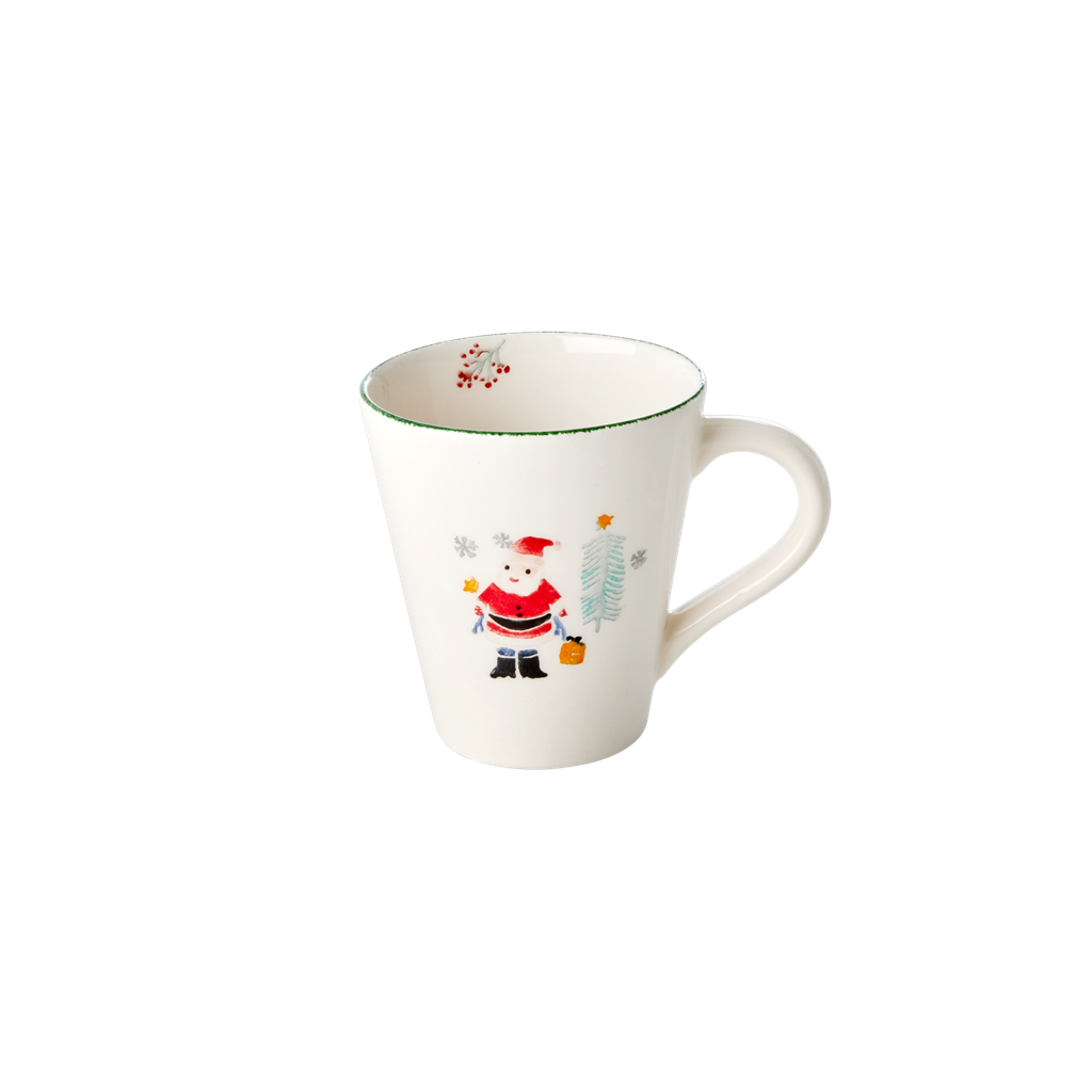 Ceramic Mug with Handle - Santa Claus Print - Rice By Rice