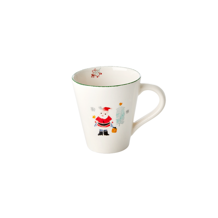 Ceramic Mug with Handle - Santa Claus Print - Rice By Rice