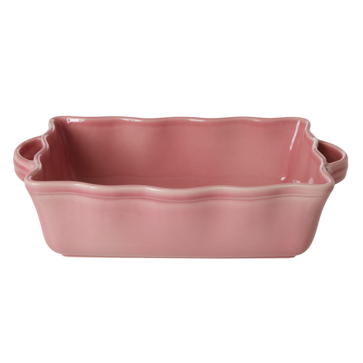 Large Rectangular Stoneware Oven Dish - Soft Pink - Rice By Rice