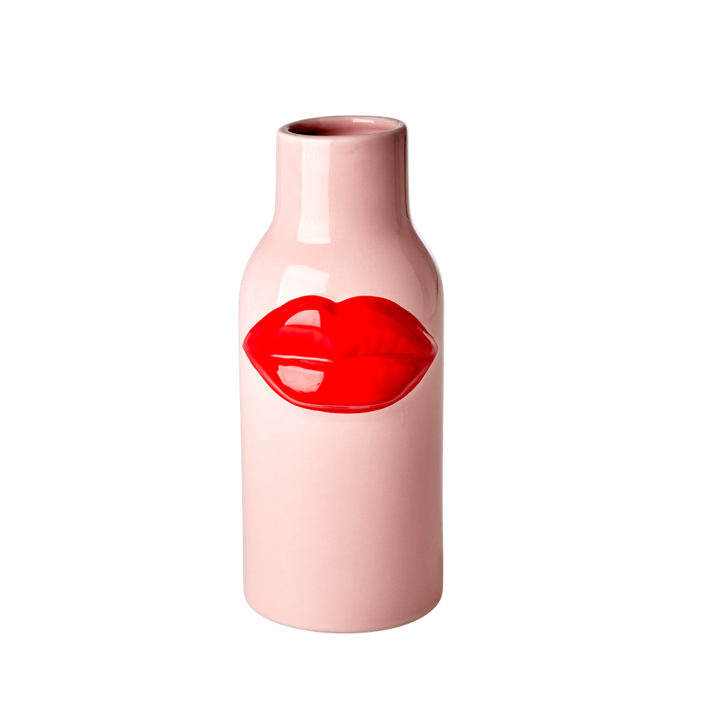 Ceramic Vase with Red Lips - Large - Rice By Rice