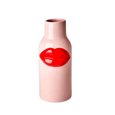 Ceramic Vase with Red Lips - Large - Rice By Rice