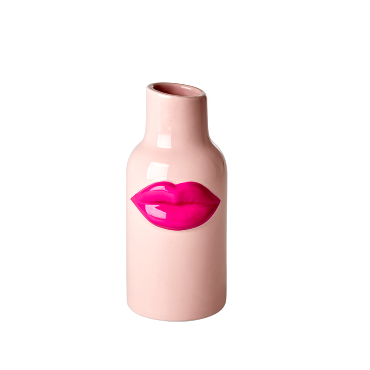 Ceramic Vase with Fuchsia Lips - Small - Rice By Rice