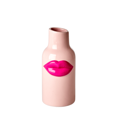 Ceramic Vase with Fuchsia Lips - Small - Rice By Rice