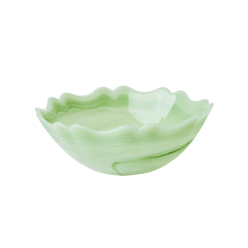 Alabaster Glass Bowl | Green - Set of 6 - Rice By Rice
