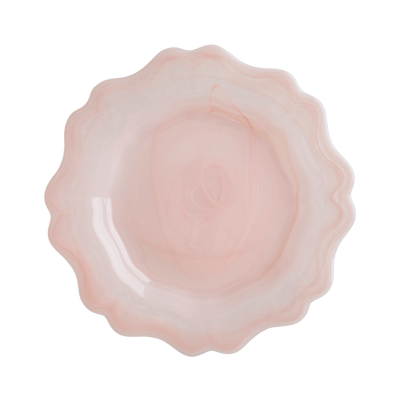 Alabaster Glass Lunch Plate | Soft Pink - Set of 6 - Rice By Rice