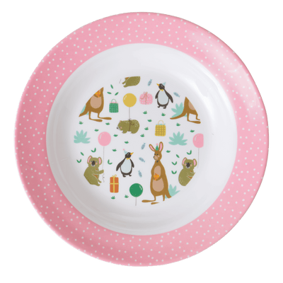 Melamine Kids Bowl | Pink Party Animal Print - Rice By Rice
