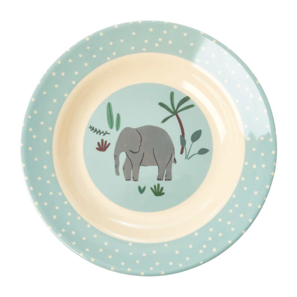 Melamine Kids Bowl | Blue Jungle Animals Print - Rice By Rice
